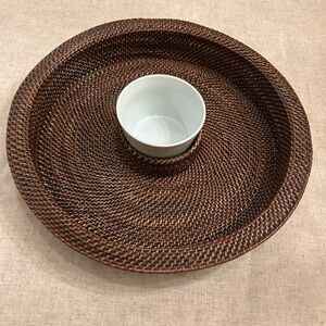 Williams Sonoma “Nito” Chip & Dip Tray Hand Woven!